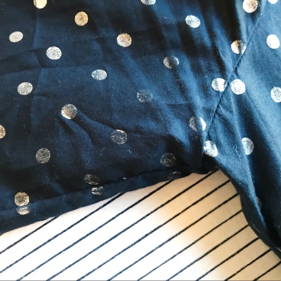 J. Crew Navy Polka Dot Button Down Shirt - Picture 3 of 4